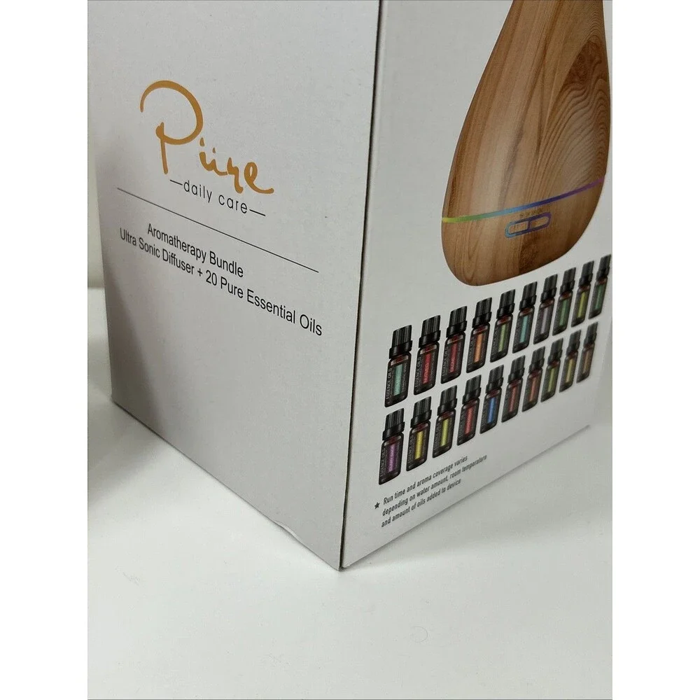 Pure Daily Care Aromatherapy Bundle Ultrasonic Diffuser 16 Essential Oils
